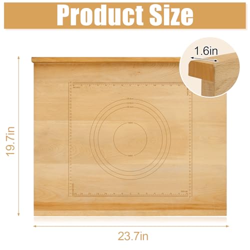 Reversible Wood Pastry Board 20"X24"with Engraved Ruler