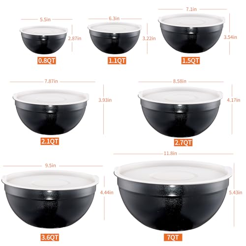 Black Mixing Bowls With Airtight Lids