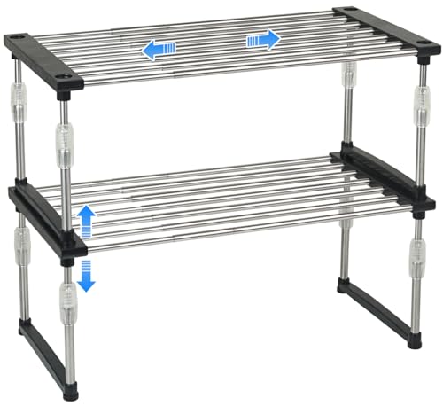 2Pack Expandable Cabinet Organizer 11.8~19.6 x 7.8 x 6~9 (2 Count)