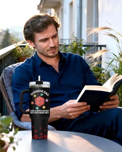 Dad Dungeon Daddy DND 40 oz Tumbler with Handle