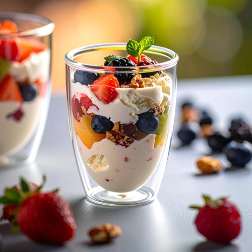 Andes - 14-Ounce Insulated Plastic Tumblers (Set of 4), Double-Wall Plastic Drinking Glasses, All-Clear Reusable Plastic Cups, BPA-Free, Shatter-Proof, Dishwasher-Safe (4 Count)