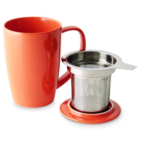 Curve Tall Tea Mug with Infuser and Lid 15 ounces