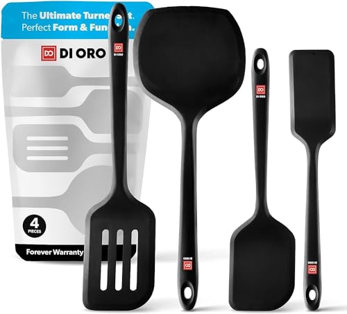 DI ORO Silicone Turner Spatula Set (4 Count)