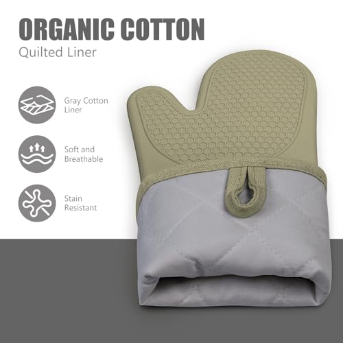 Silicone Oven Mitts and Pot Holders Sets for Kitchen
