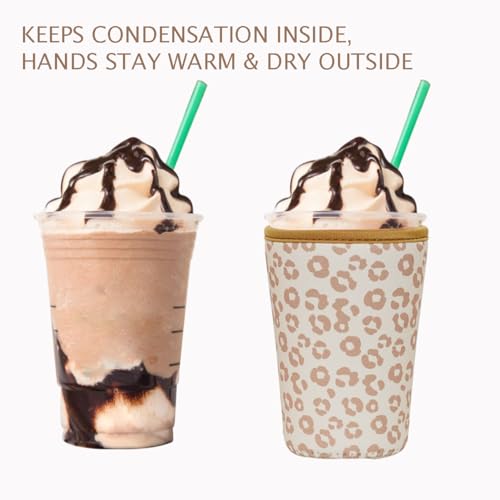 Reusable Insulated Neoprene Iced Coffee Cup Sleeve (3 Count)