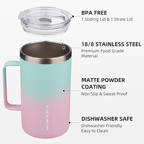 25oz Insulated Coffee Mug with Handle