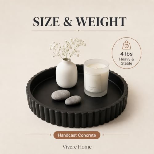 11 Inch Concrete Round Tray Home Decor for Coffee Table Decor