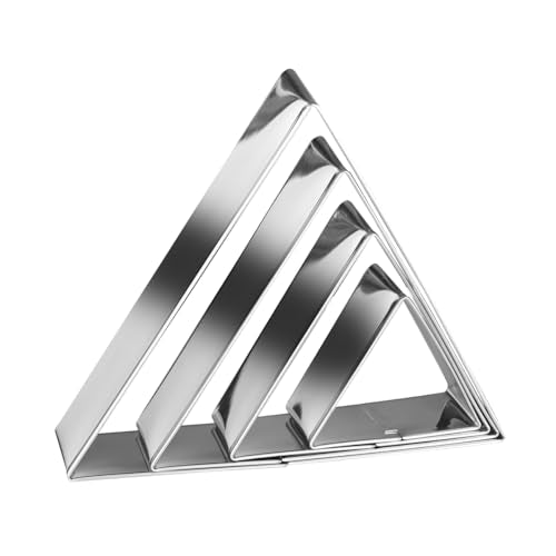 Equilateral Triangle Cookie Cutter Set Large Stainless Steel Geometric Frame Plaque Cookie Cutters Shapes Molds (4 Count)