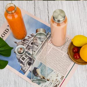 Clear Glass Bottles with Lids (6 Count)