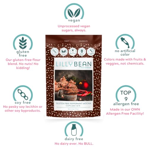 Gluten Free Peppermint Mocha Cupcake Mix with No Artificial Colors (13 Ounce)