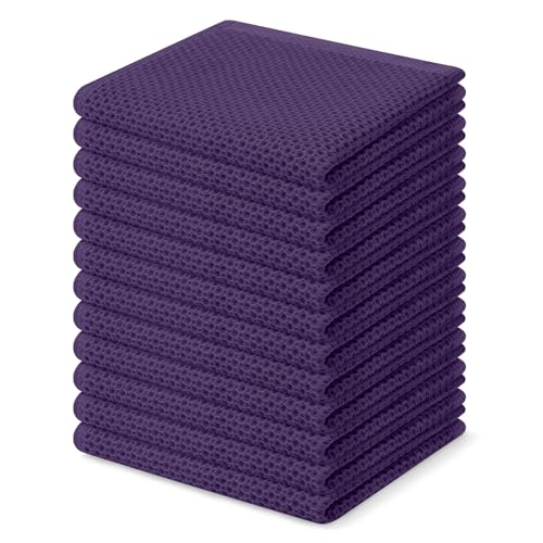 100% Cotton Waffle Weave Kitchen Dish Cloths 12 (12 Count)