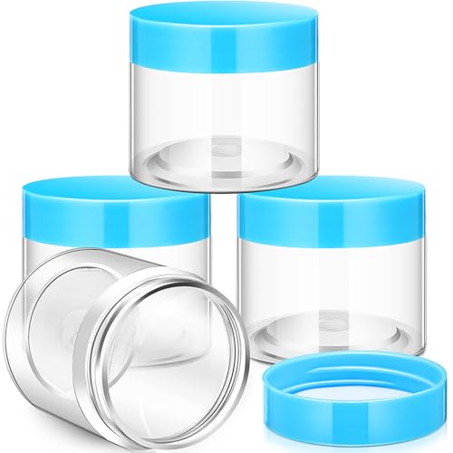 4 Pcs Plastic Jars Wide Mouth with Lids (4 Count)
