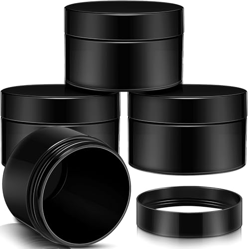 4 Pcs Plastic Jars Wide Mouth with Lids (4 Count)
