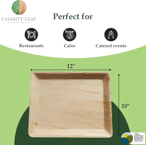 Disposable Bamboo 12" x 10" Trays (200 Count)