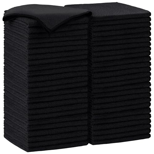Black Microfiber Cleaning Cloth (50 Count)