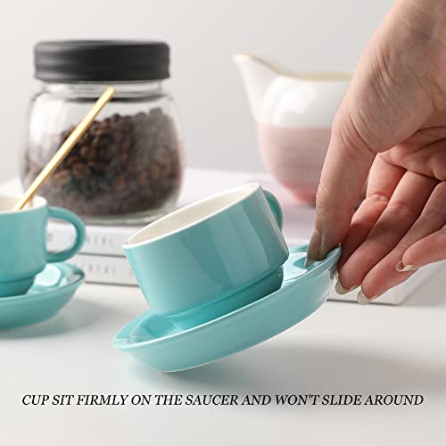Sweejar Porcelain Espresso Cup & Saucer Set (6 Count)