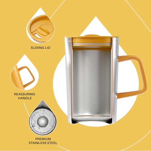 16 oz Insulated Coffee Mug with Lid and Handle