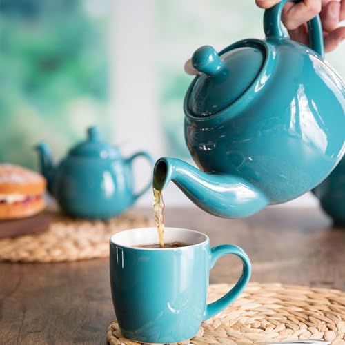Farmhouse 4 Cup Ceramic Teapot with Removable Infuser and Lid