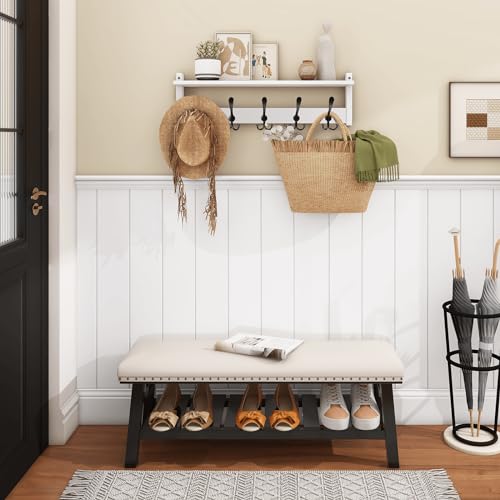 Wall Shelf with Hooks