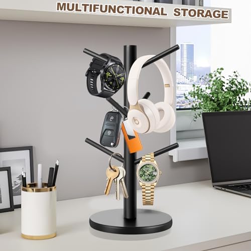 Wood Mug Holder Tree with 6 Hooks for Countertop