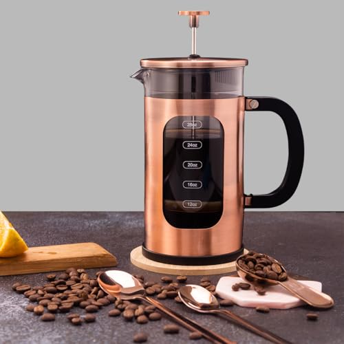 French Press Coffee Maker 8 cups 34 oz 304 Stainless Steel Coffee Press with 4 Filter Screens
