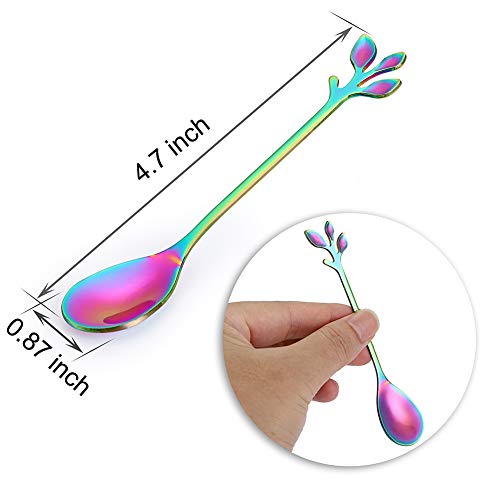 Elegant Rainbow Leaf Coffee Spoons (10 Count)