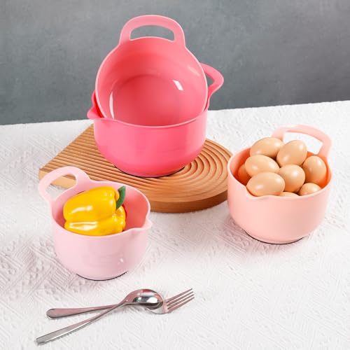 4 Pack Nesting Mixing Bowl with Pour Spout and Handle