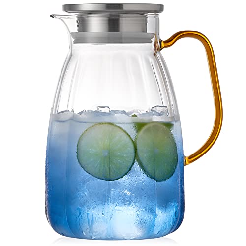 68OZ Glass Pitcher with Lid and Spout