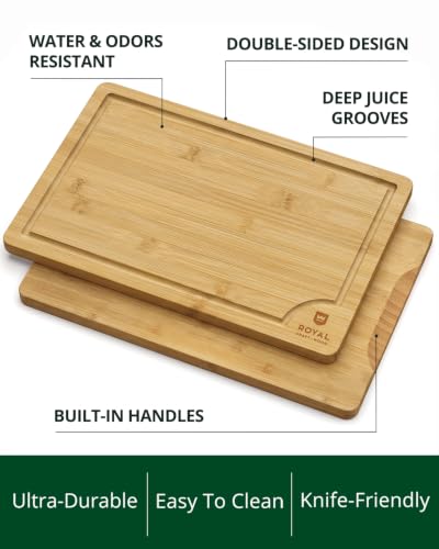 Wooden Cutting Boards for Kitchen Meal Prep & Serving (2 Count)