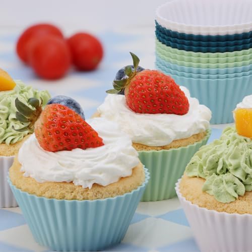 Silicone Baking Muffin Cups 12 Pack (12 Count)