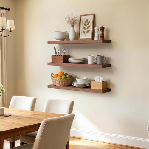 Walnut Like Floating Shelves 22.5in