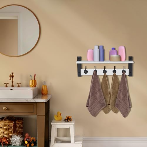 Coat Rack Wall Mount with Shelf