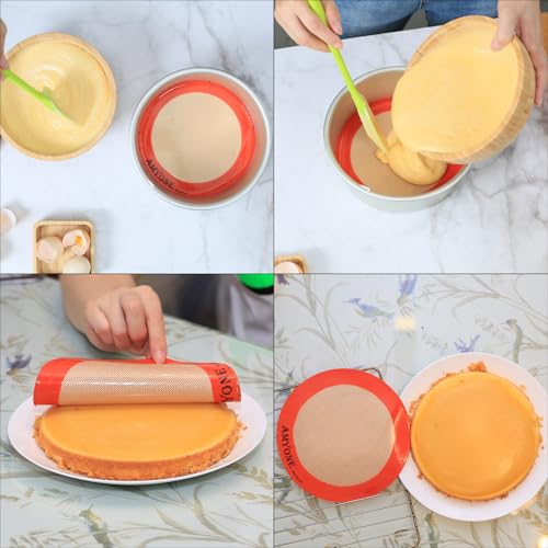 Round Silicone Baking Mats for 8 Inch Cake Pan