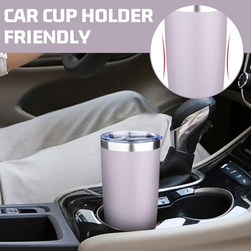 20oz Tumbler with Lid Double Wall Vacuum Insulated Travel Coffee Mug Stainless Steel Thermal Cup Powder Coated Sturdy Coffee Tumbler Bulk for Hot and Cold Beverages (4 Count)
