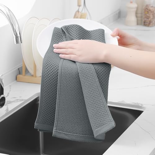 100% Cotton Waffle Weave Kitchen Dish Towels 8 (8 Count)