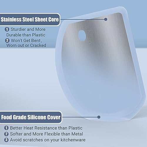 Silicone Dough Scraper with Metal Core Flexible Bowl Scraper Bread Baking