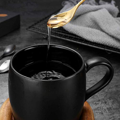 8 Pack Elegant Gold Leaf 4.7" Espresso Spoons (8 Count)