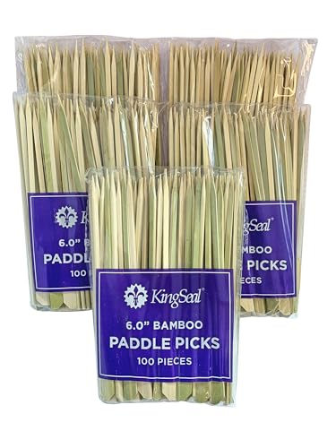 1000 Count KingSeal Natural Green Bamboo Wood Paddle Picks