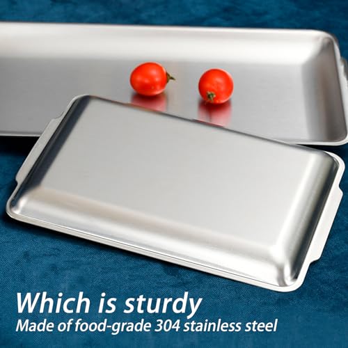 3Pcs 304 Stainless Steel Food Serving Tray