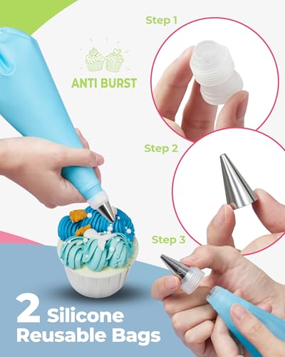90 Piping Bags and Tips Set Frosting Piping Kit for Beginners & Pros