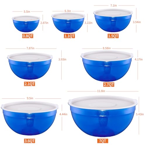 Blue Mixing Bowls With Airtight Lids