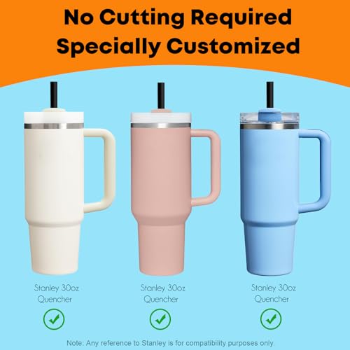 Black Replacement Straws for Stanley 30 oz Tumbler (6 Count)
