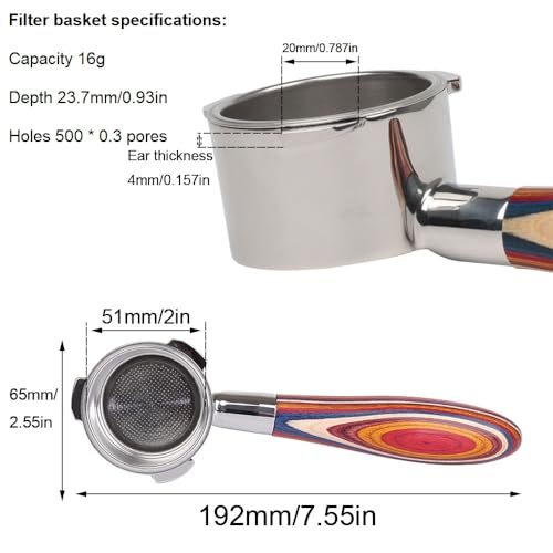 51mm Bottomless Portafilter 3 Ears for CASABREWS CM5418