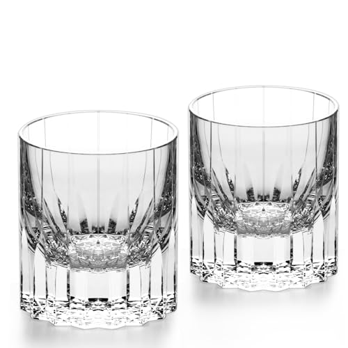 Crystal Whiskey Glasses Set of 2 Hand Blown Old Fashioned Glasses (2 Count)