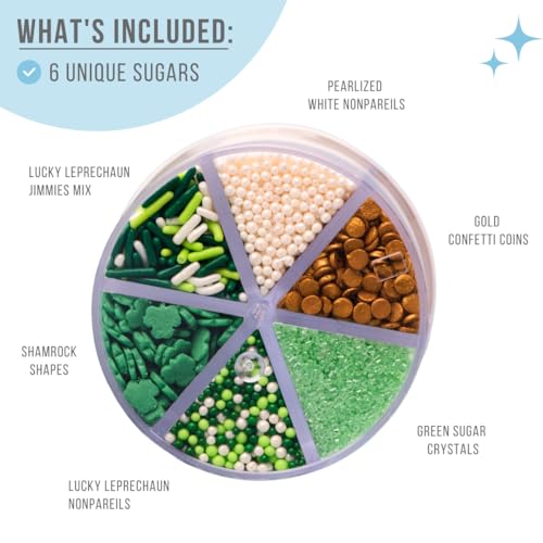 St Patricks Day 6 Cell Sprinkles Jar (6.45 Ounce)