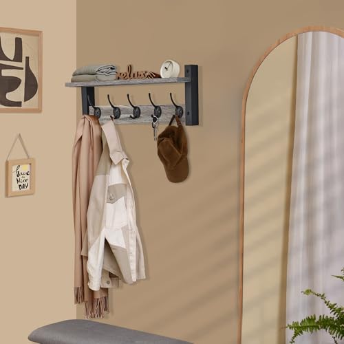 Coat Rack Wall Mount with Shelf