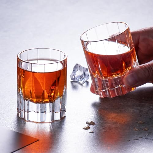 Crystal Whiskey Glasses Set of 2 Handcrafted Old Fashioned Glasses (2 Count)