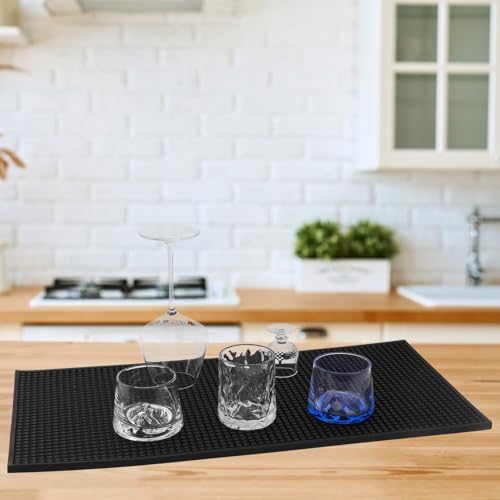 3 Pack 12 x 18 Inch Black Rubber Bar Mats (3 Count)
