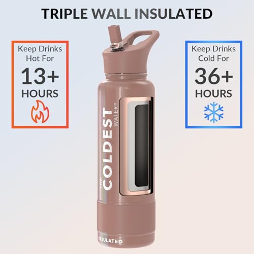 Coldest Insulated Water Bottle with Straw Lid