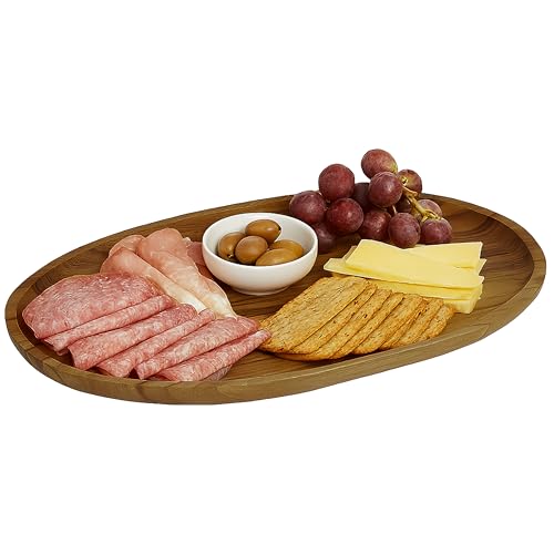 Woodard & Charles Acacia Wood Large Oval Serving Tray